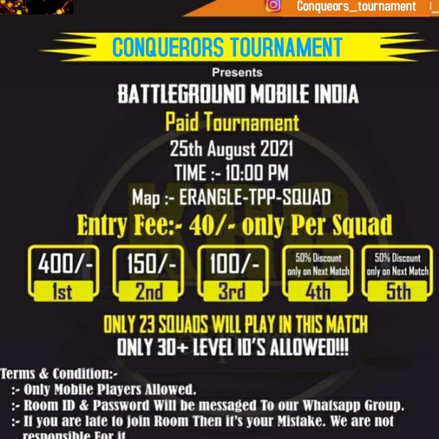 "CONQUEROR TOURNAMENT"