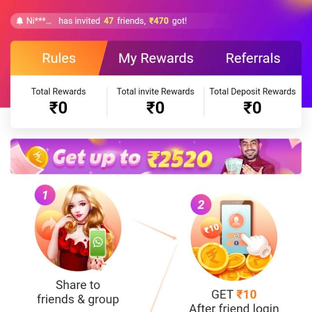 Tin patti refral win cesh