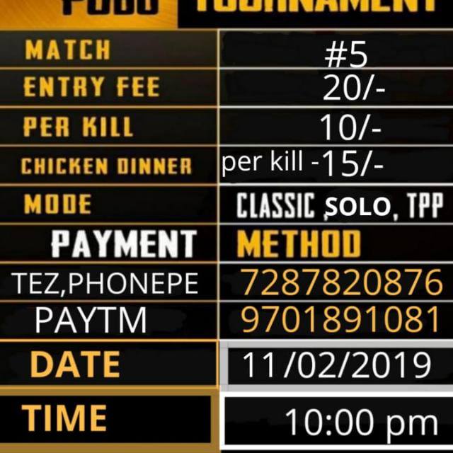 Pubg tournament 🔫💣