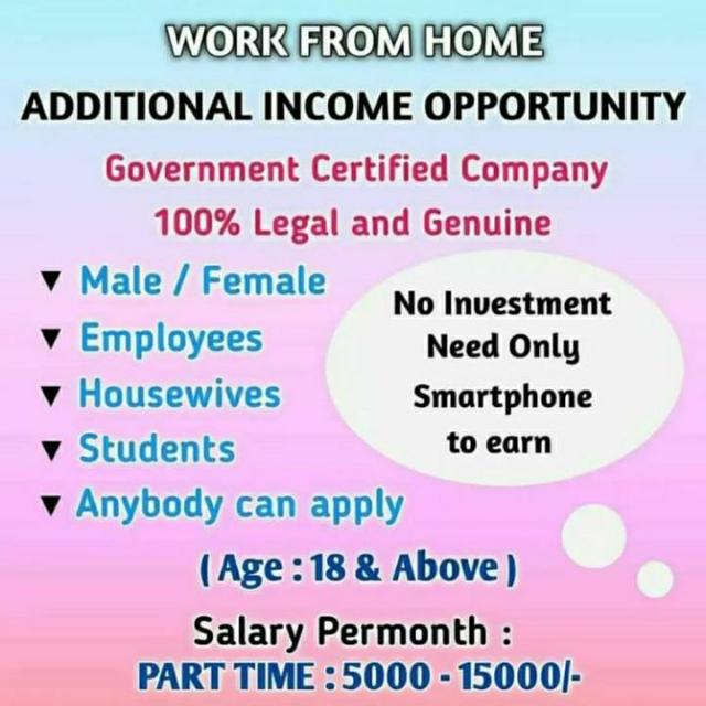 Job from home opportunity