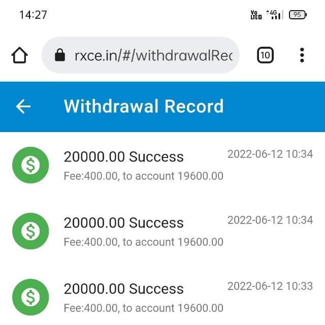 Rxce  earning money 