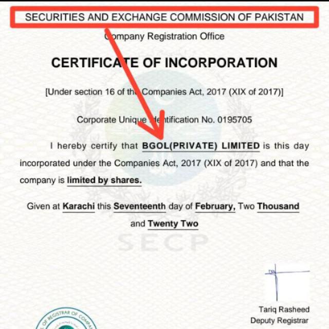 100% FBR and SECP Registe