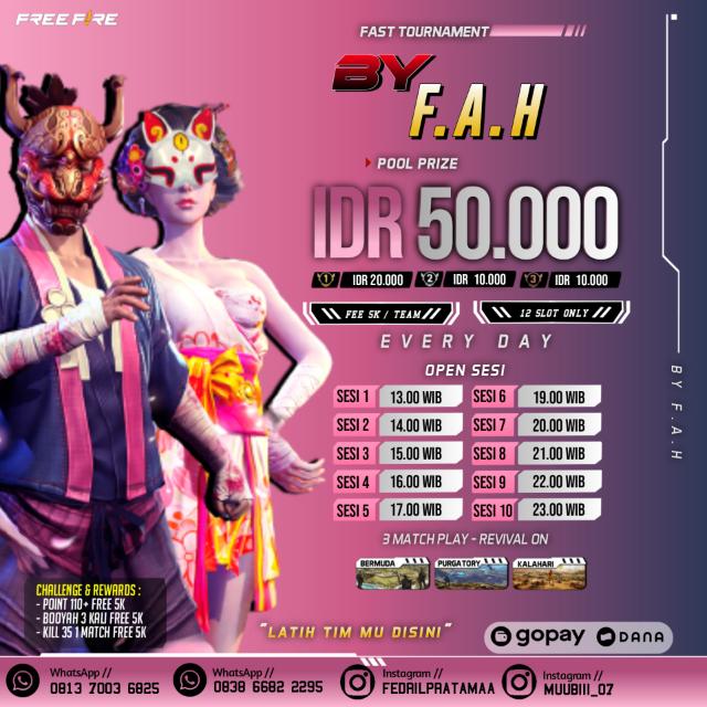 "INFO TURNAMEN FF ONLINE BY F.A.H"