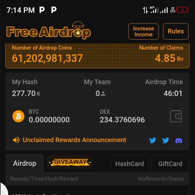 OEX Satoshi mining