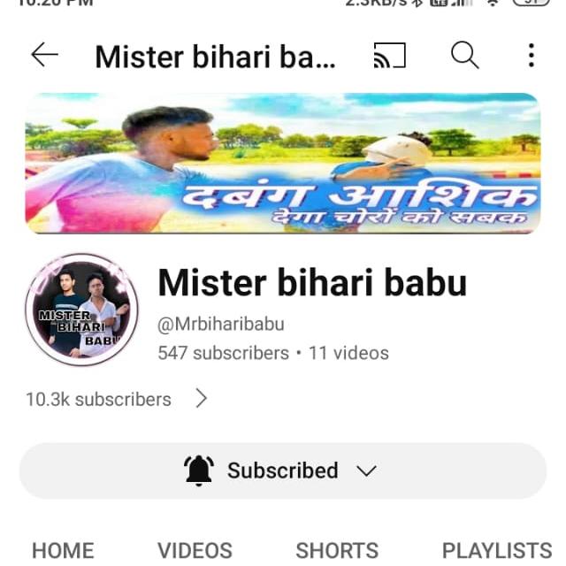 Mister bihari babu YouTube channel 🙏💗