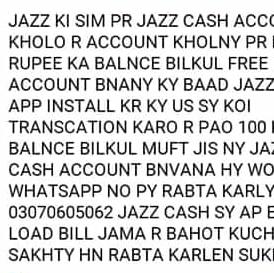 Jazz cash accounts earn
