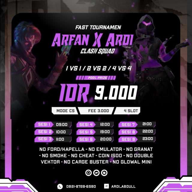 INFO FT FREE FIRE BY ARFAN X ARDI