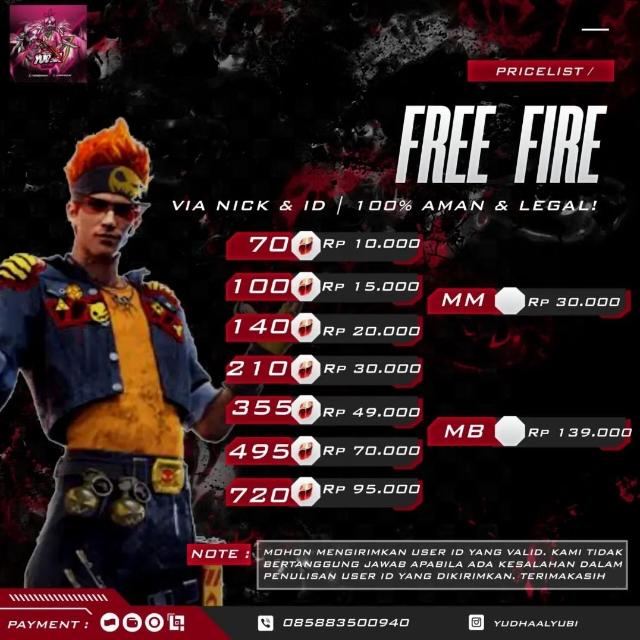 JUAL DM FF,ML,DAN ALL KEBUTUHAN GAME