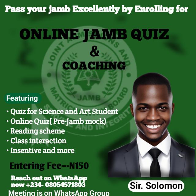 ONLINE JAMB QUIZ 2024