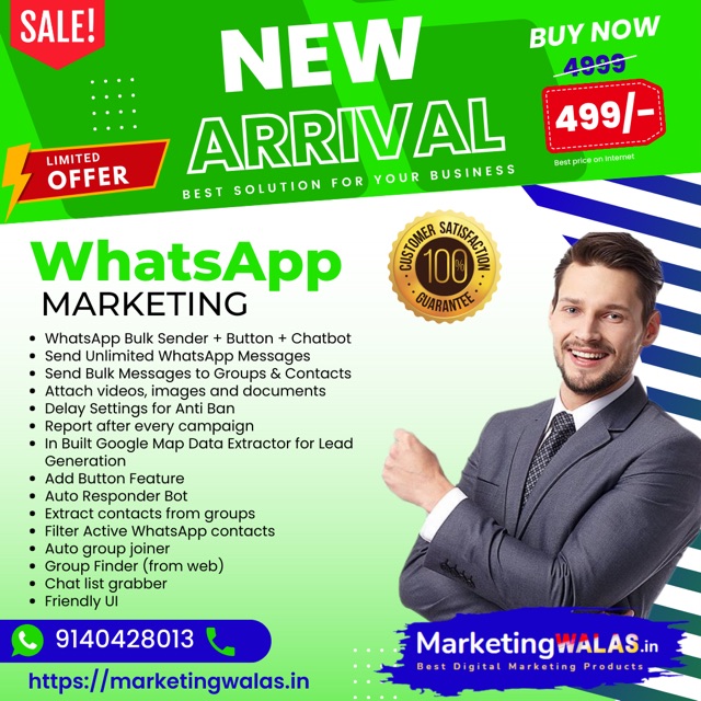 Do unlimited whatsapp marketing for free just buy and use contact us at 9140428013