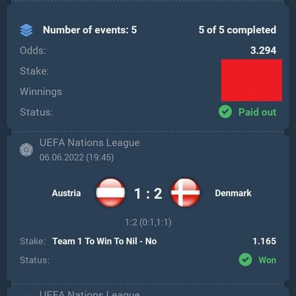 1xbet Betting Slip 